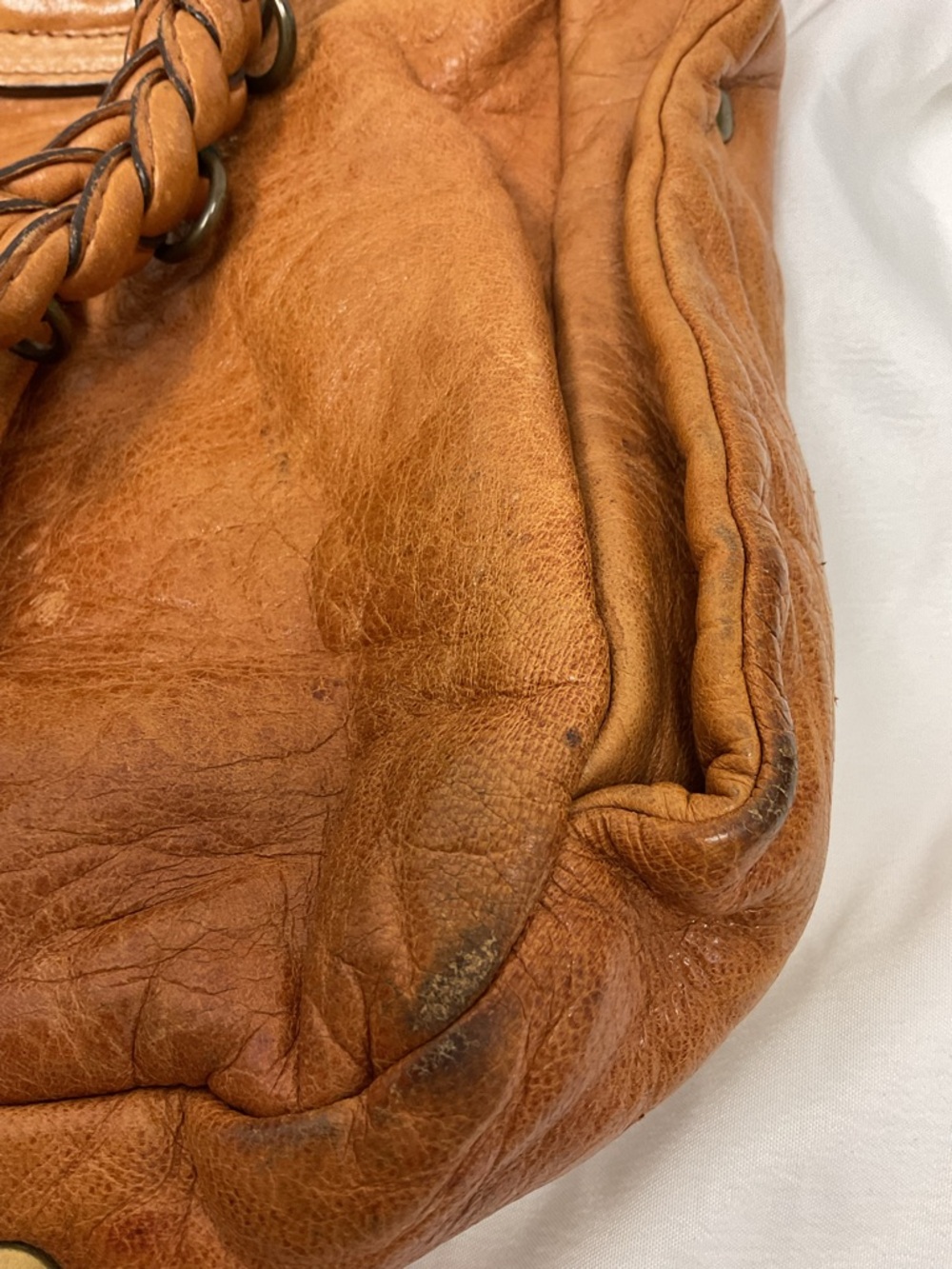 Chloé Paddington Style Tan Leather Satchel Braided Handles Gold Hardware - Picture 13 of 16